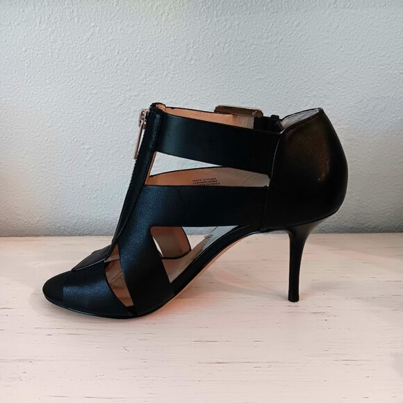 EUC 💥 MICHAEL KORS ANYA Black Peep Toe Strappy Ankle Shoes ~ Size 7 - Picture 4 of 9
